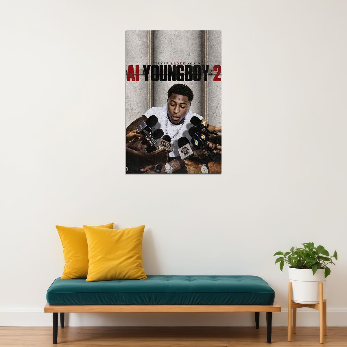 Ai Youngboy 2 Never Broke Again 2020 Rap Album Singer Poster Wall Art Print Home Wall Decor - xonomax
