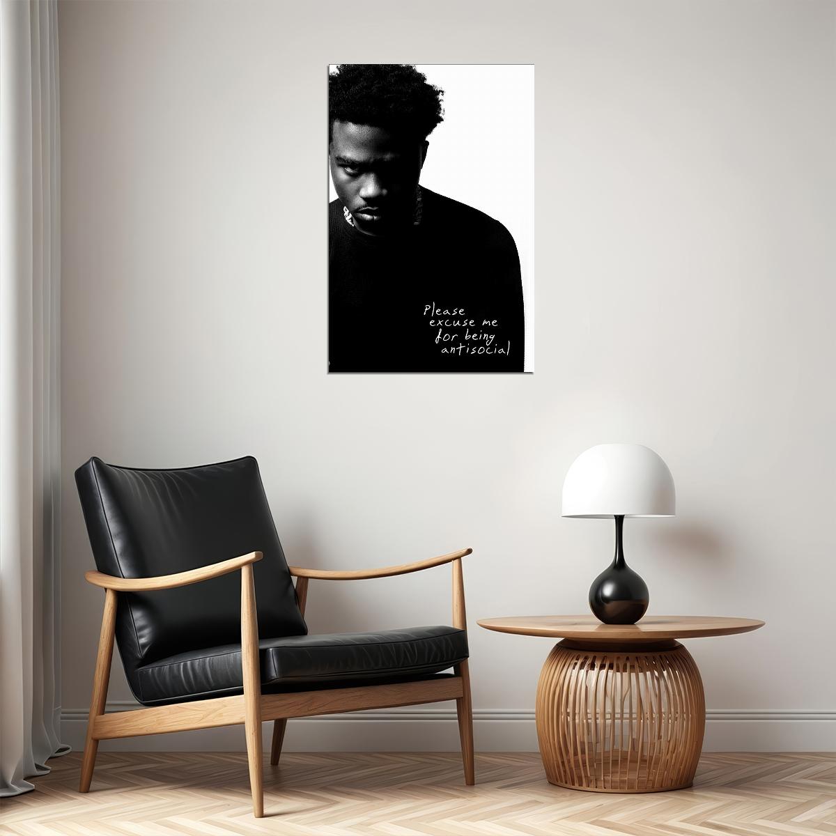 Roddy Ricch Please Excuse Me For Being Antisocial Rap Album Poster Wall Art Print Home Wall Decor - xonomax