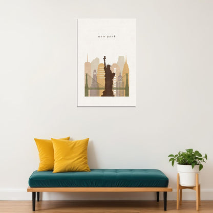 New York Visit Minimalist Travel Picture Poster Wall Art Print Home Wall Decor - xonomax