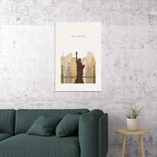 New York Visit Minimalist Travel Picture Poster Wall Art Print Home Wall Decor - xonomax