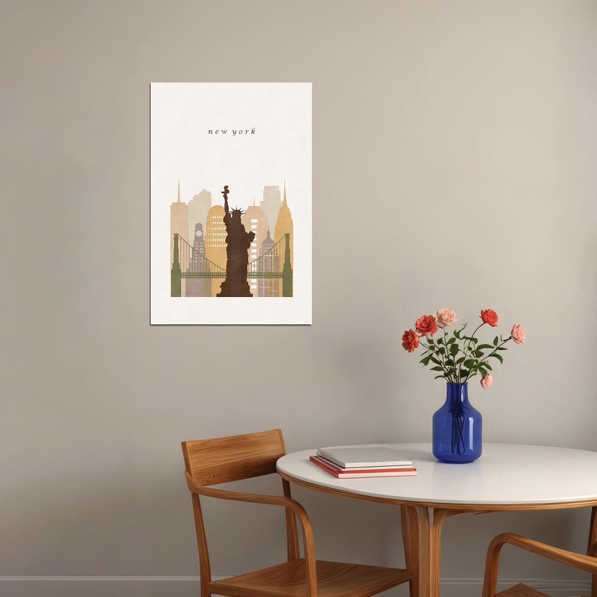 New York Visit Minimalist Travel Picture Poster Wall Art Print Home Wall Decor - xonomax