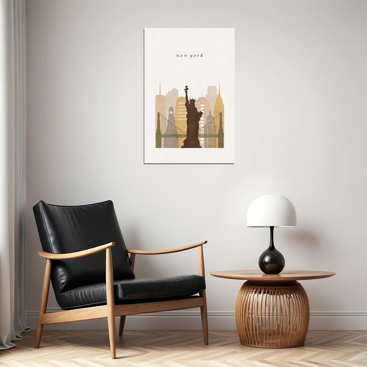 New York Visit Minimalist Travel Picture Poster Wall Art Print Home Wall Decor - xonomax