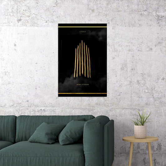 J Cole Born Sinner Rap Artist Music 2020 Singer Poster Wall Art Print Home Wall Decor - xonomax