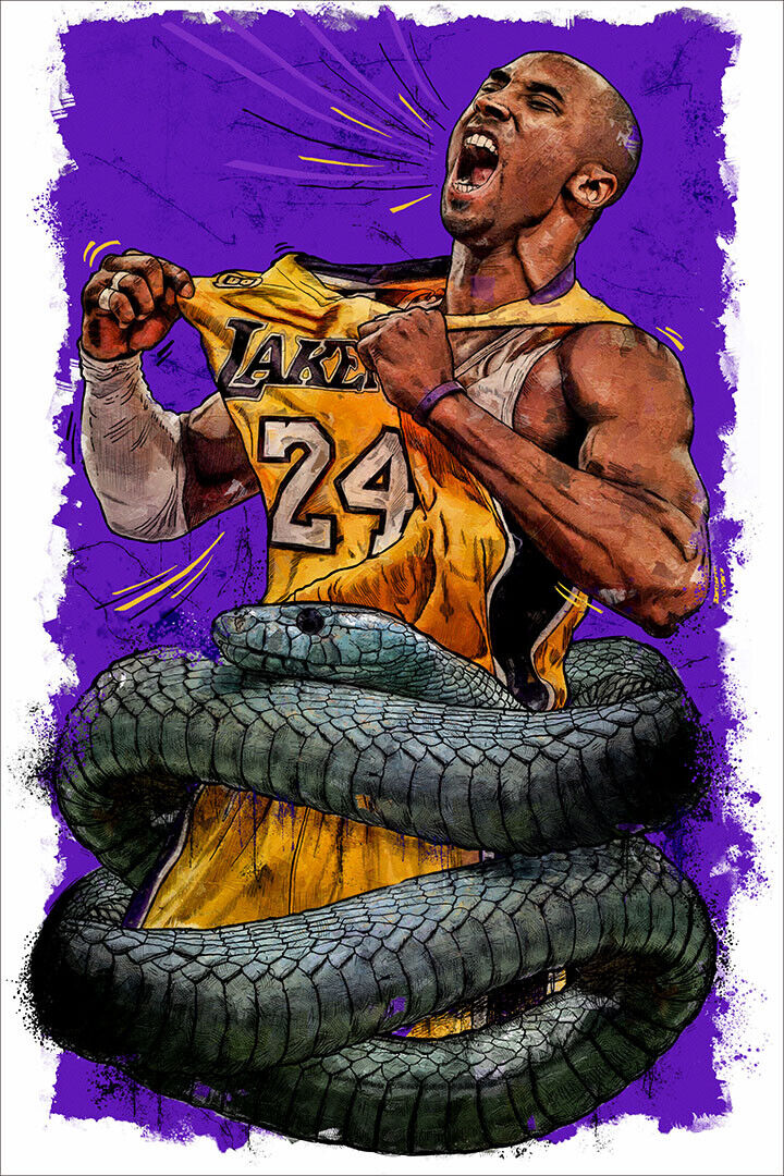 Hot Kobe Bryant The Mamba Artwork Poster Wall Art Print Home Wall Decor - xonomax