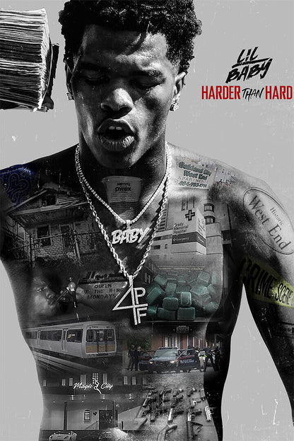 Lil Baby Harder Than Hard Rap Artist Music 2020 Poster Wall Art Print Home Wall Decor - xonomax