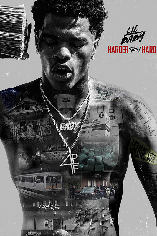 Lil Baby Harder Than Hard Rap Artist Music 2020 Poster Wall Art Print Home Wall Decor - xonomax