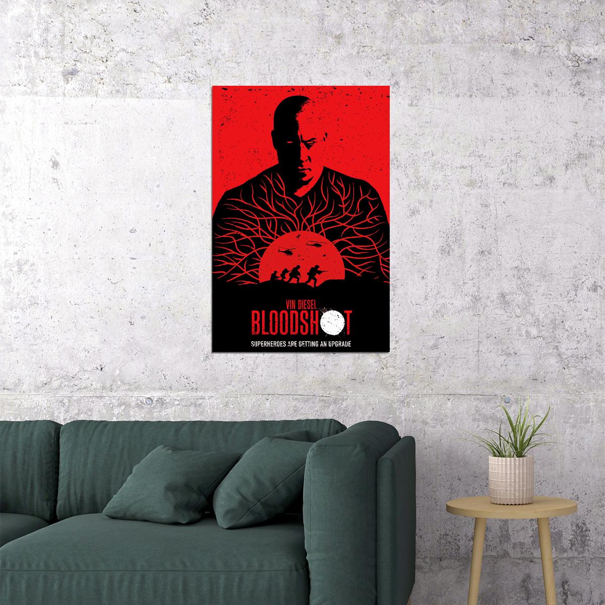 Vin Diesel Bloodshot 2020 Movie Science Fiction Poster Wall Art Print Home Wall Decor - xonomax