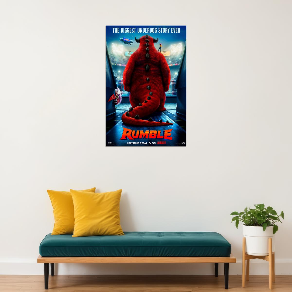 Rumble Movie 2020 Animation Comic Animaiton Poster Wall Art Print Home Wall Decor - xonomax