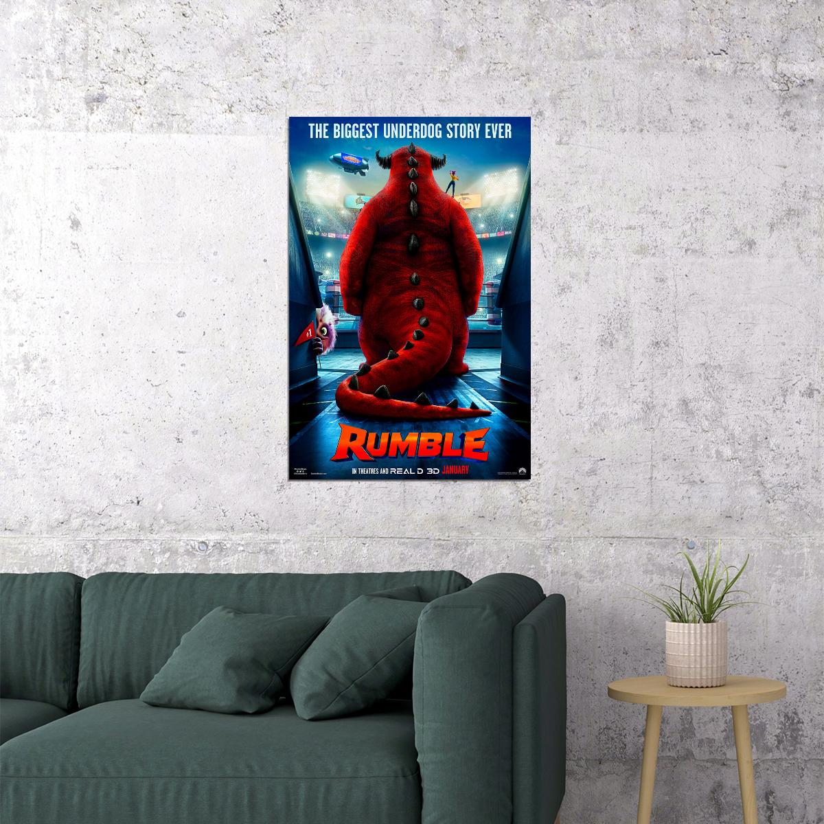 Rumble Movie 2020 Animation Comic Animaiton Poster Wall Art Print Home Wall Decor - xonomax