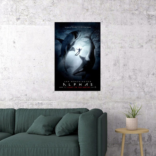 Alphas Movie 2020 Shark Sam Worthington Poster Wall Art Print Home Wall Decor