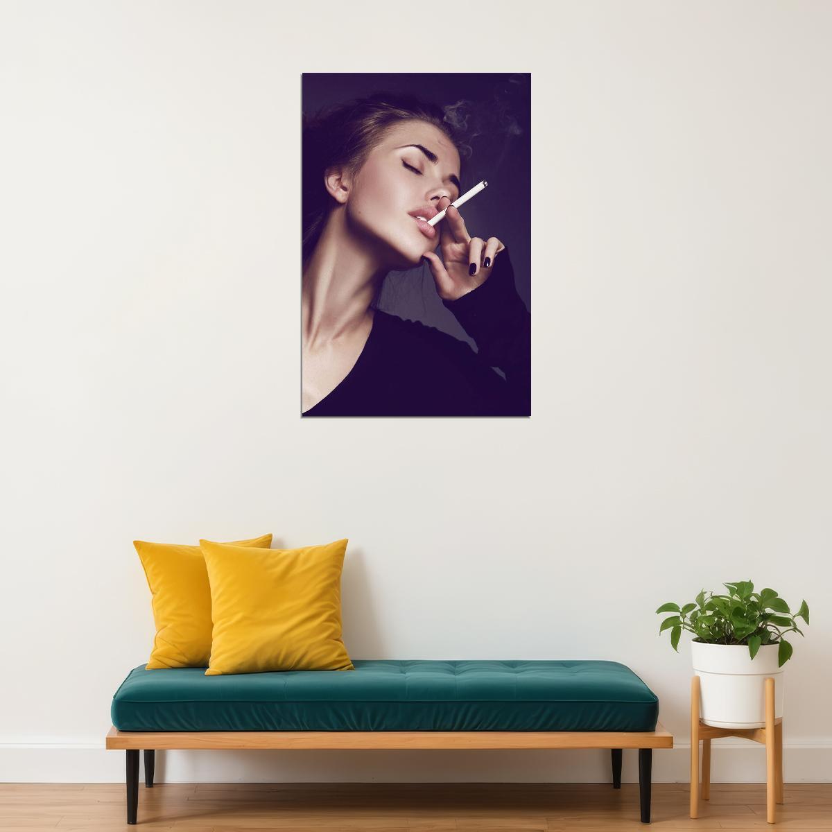 Hot Sexy Girl Smoking Model Poster Wall Art Print Home Wall Decor - xonomax