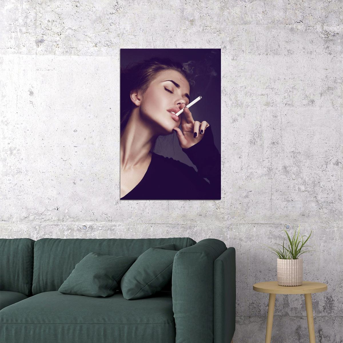 Hot Sexy Girl Smoking Model Poster Wall Art Print Home Wall Decor - xonomax