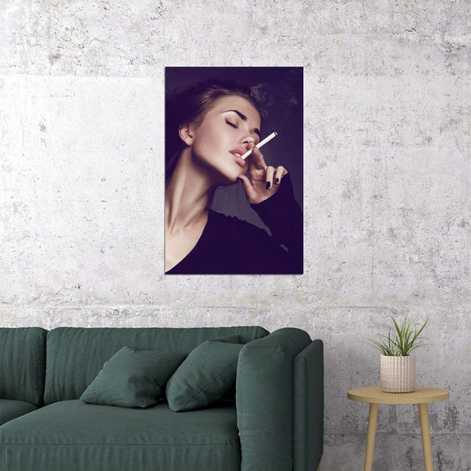 Hot Sexy Girl Smoking Model Poster Wall Art Print Home Wall Decor - xonomax