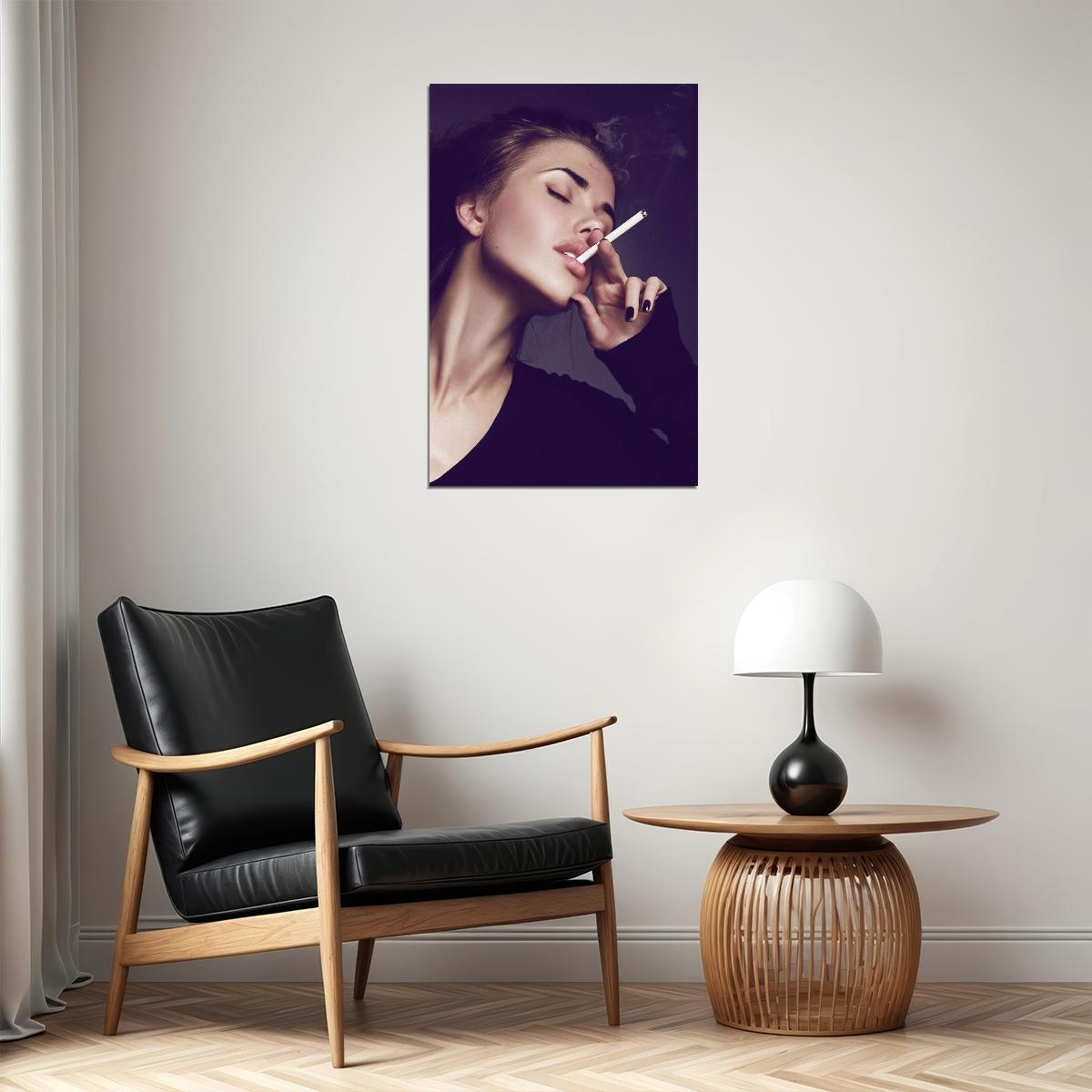Hot Sexy Girl Smoking Model Poster Wall Art Print Home Wall Decor - xonomax