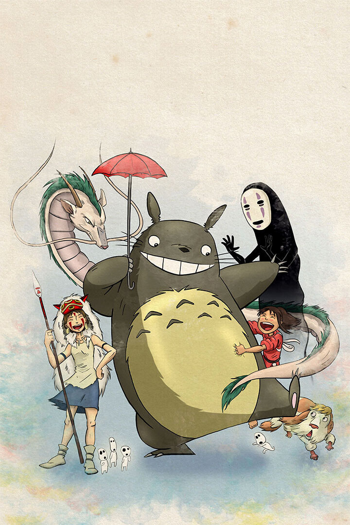 Totoro Princess Spirited Away Studio Ghibli Poster Wall Art Print Home Wall Decor
