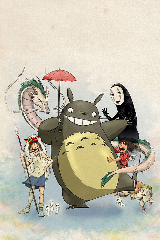 Totoro Princess Spirited Away Studio Ghibli Poster Wall Art Print Home Wall Decor