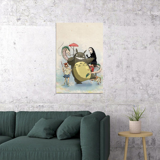 Totoro Princess Spirited Away Studio Ghibli Poster Wall Art Print Home Wall Decor