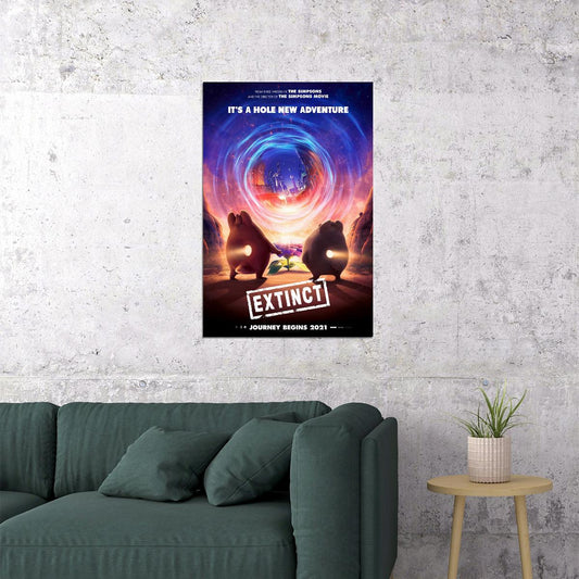 Extinct 2021 Movie The End Is Just Begin Action Poster Wall Art Print Home Wall Decor