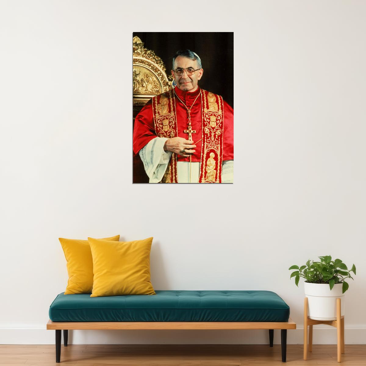 Pope John Paul I At Inaugural Mass Poster Wall Art Print Home Wall Decor - xonomax