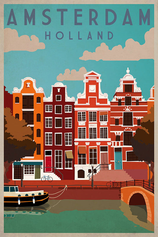 Amsterdam Netherlands Old Advertisement Poster Wall Art Print Home Wall Decor - xonomax