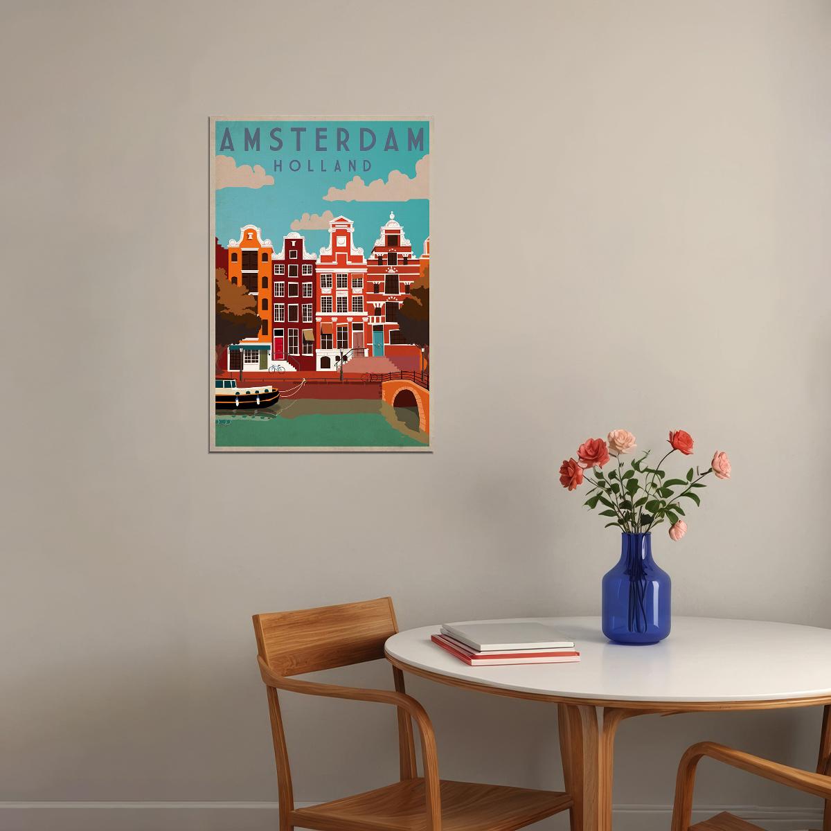 Amsterdam Netherlands Old Advertisement Poster Wall Art Print Home Wall Decor - xonomax
