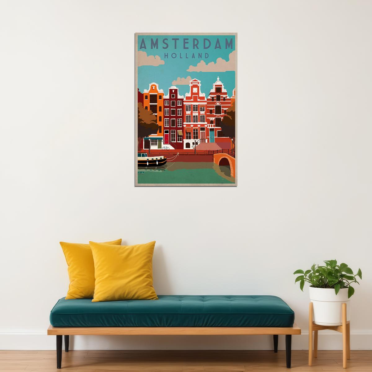 Amsterdam Netherlands Old Advertisement Poster Wall Art Print Home Wall Decor - xonomax