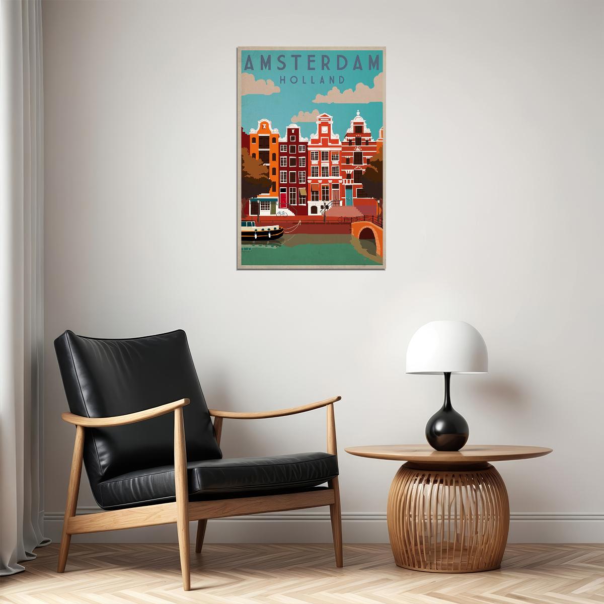 Amsterdam Netherlands Old Advertisement Poster Wall Art Print Home Wall Decor - xonomax