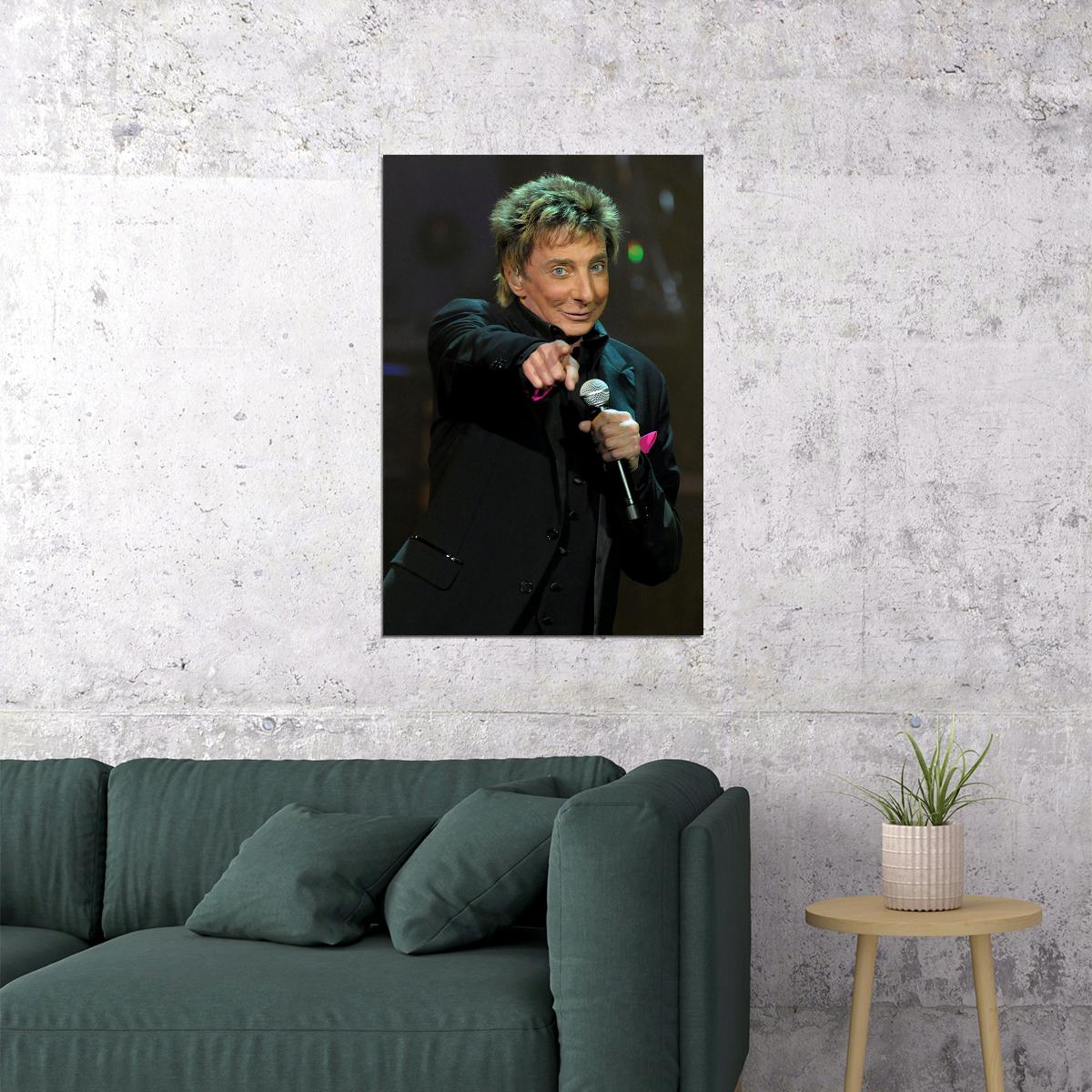 Singer And Songwriter Barry Manilow In Concert Poster Wall Art Print Home Wall Decor - xonomax