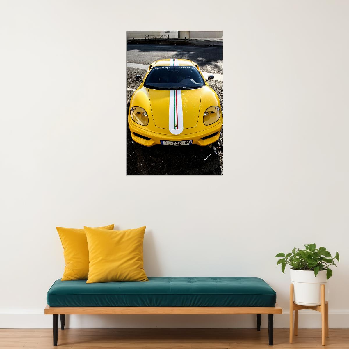 Ferrari 360 Modena Jnh Sports Cars Front View Poster Wall Art Print Home Wall Decor - xonomax