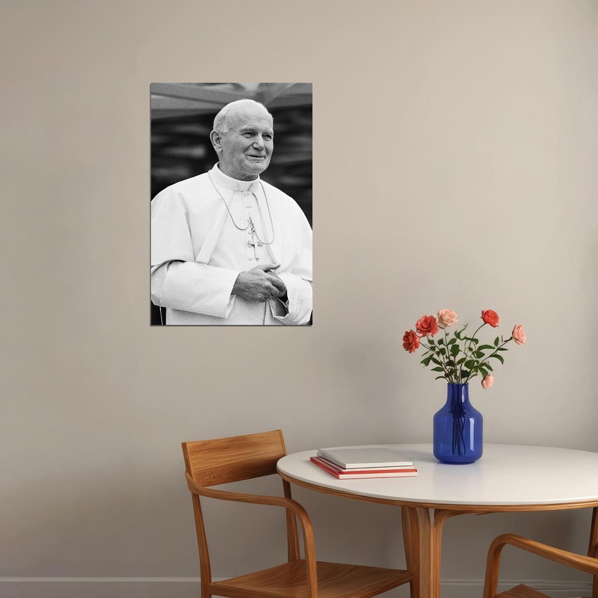 Portrait Of Pope John Paul Ii Religious Leader Poster Wall Art Print Home Wall Decor - xonomax