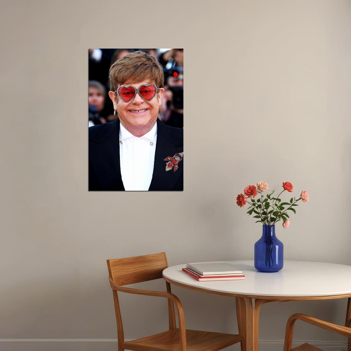 Portrait Of Elton John Singer Composer Poster Wall Art Print Home Wall Decor - xonomax