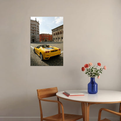 Yellow Sport Automobile Ferrari Land Vehicle Poster Wall Art Print Home Wall Decor - xonomax