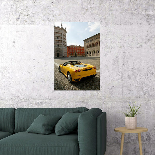 Yellow Sport Automobile Ferrari Land Vehicle Poster Wall Art Print Home Wall Decor - xonomax