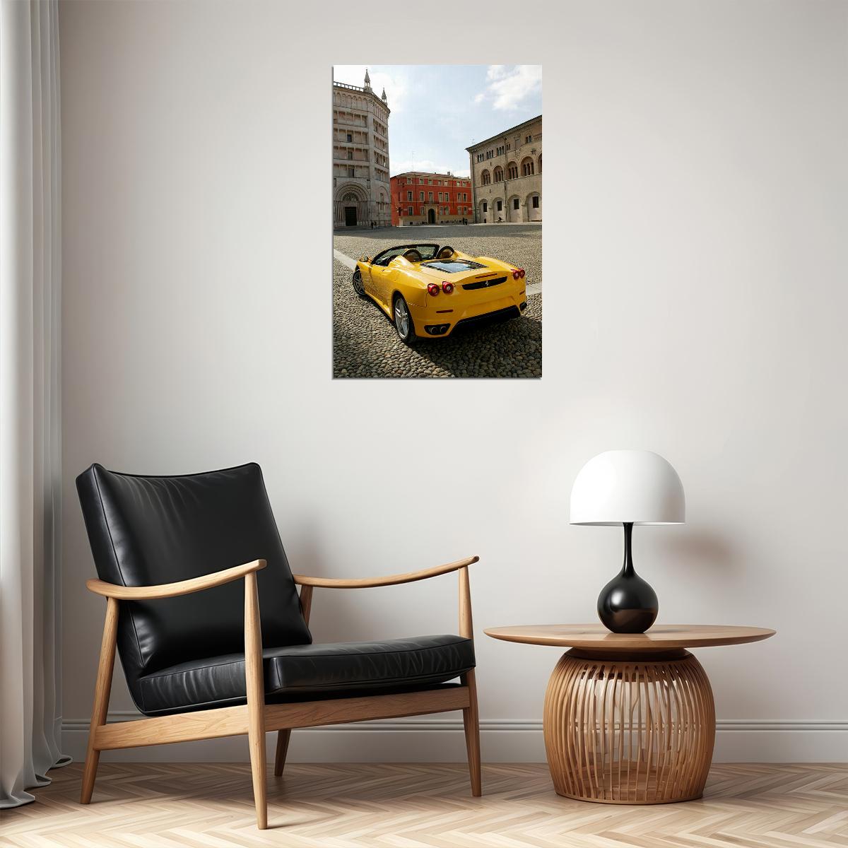 Yellow Sport Automobile Ferrari Land Vehicle Poster Wall Art Print Home Wall Decor - xonomax