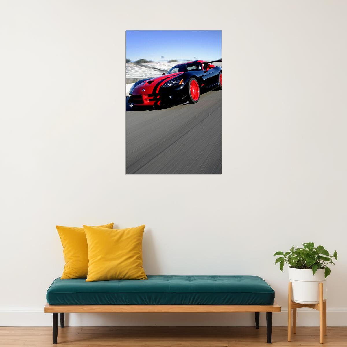 Sport Cars Dodge Viper Srt10 2010 Landscape Poster Wall Art Print Home Wall Decor - xonomax