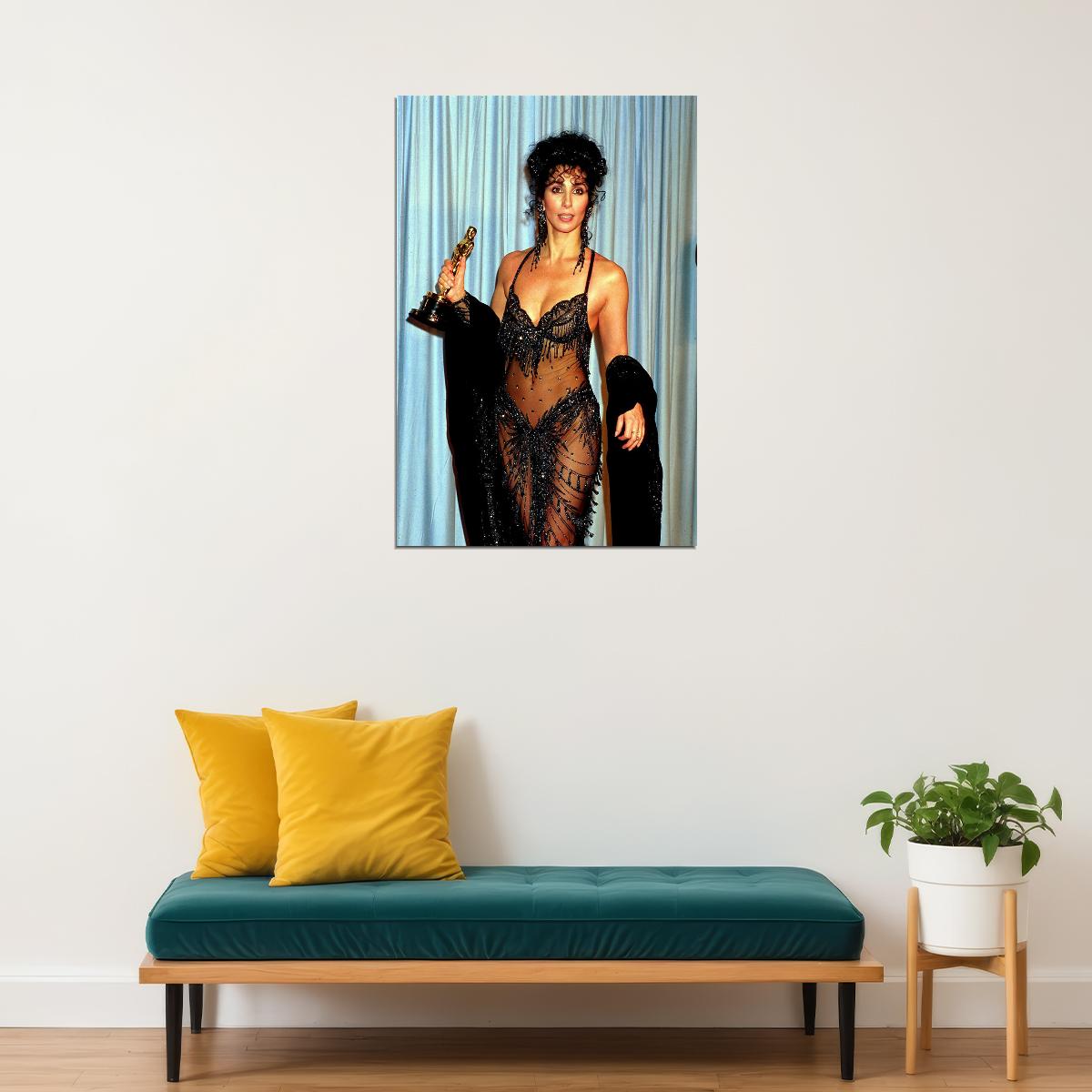 Cher At Academy Awards American Actor Poster Wall Art Print Home Wall Decor - xonomax