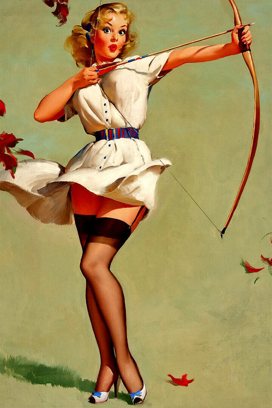 Gil Elvgren Style Female Model Portrait Vintage Poster Wall Art Print Home Wall Decor - xonomax