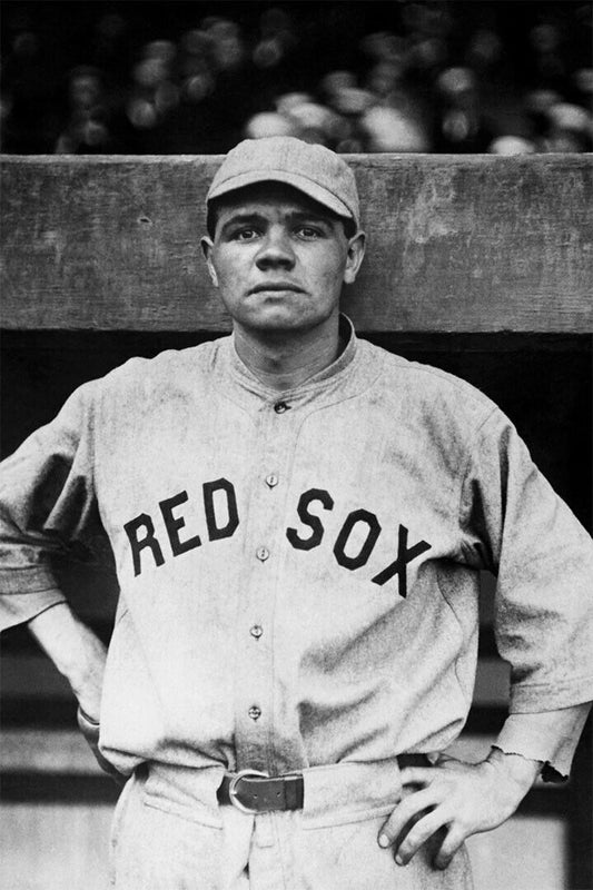 Babe Ruth Wearing Crown Baseballer Vintage Poster Wall Art Print Home Wall Decor - xonomax