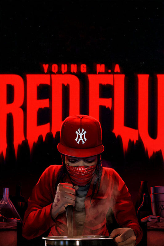 Young M.a Red Flu Musician Entrepreneur Poster Wall Art Print Home Wall Decor - xonomax