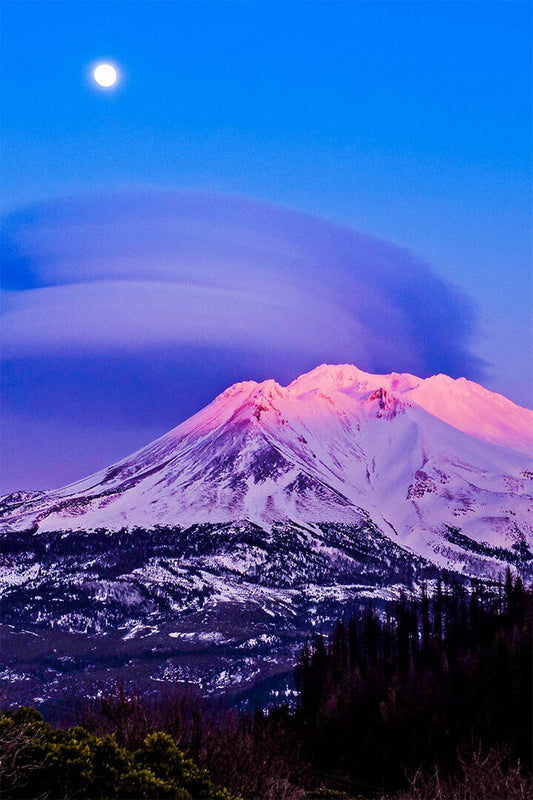 Under The Round Cloud Mt. Shasta Landscape Poster Wall Art Print Home Wall Decor - xonomax