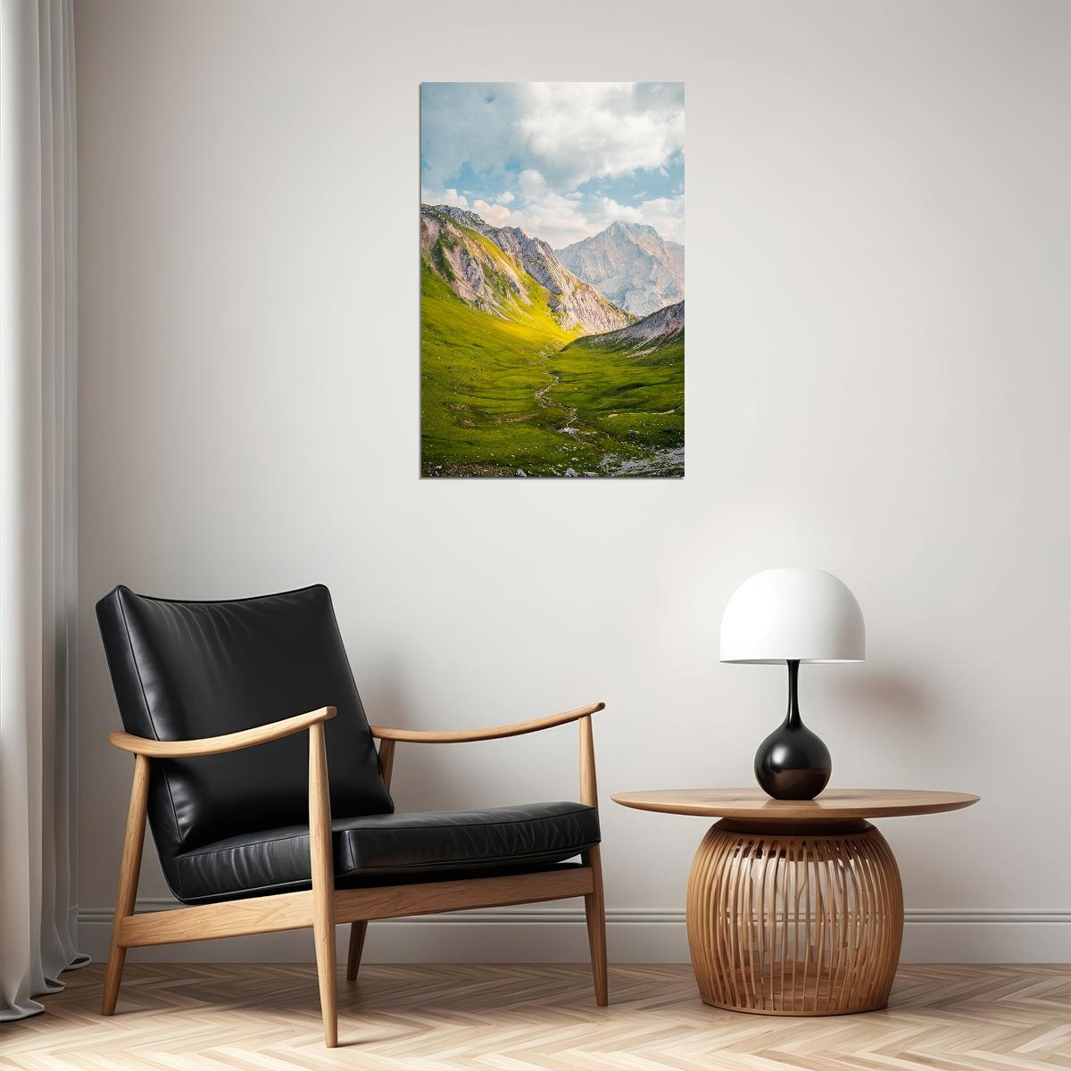 Snowy Mountain Landscape Under The Sky Poster Wall Art Print Home Wall Decor - xonomax