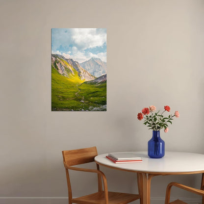 Snowy Mountain Landscape Under The Sky Poster Wall Art Print Home Wall Decor - xonomax