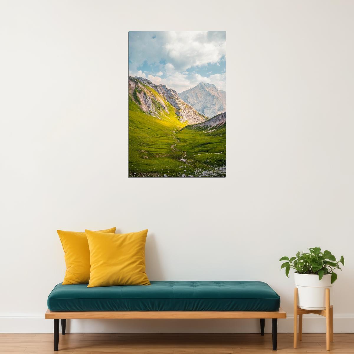 Snowy Mountain Landscape Under The Sky Poster Wall Art Print Home Wall Decor - xonomax