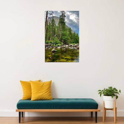 Merced River In Yosemite Landscape Picture Poster Wall Art Print Home Wall Decor - xonomax
