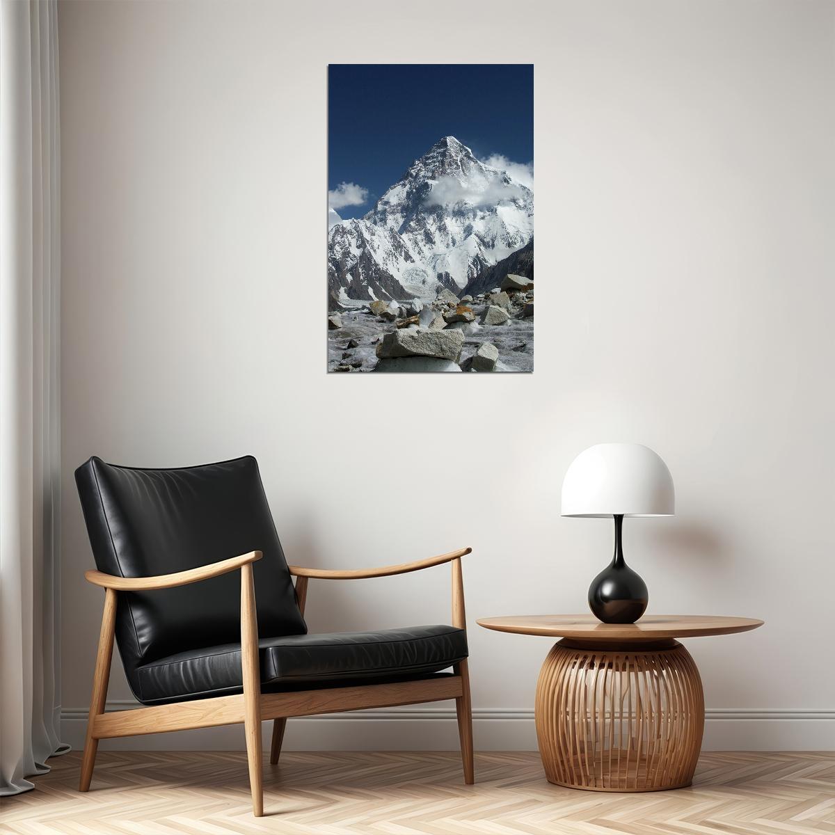 Mountaineering Sport K2 And Mountaineers At Concordia Poster Wall Art Print Home Wall Decor - xonomax