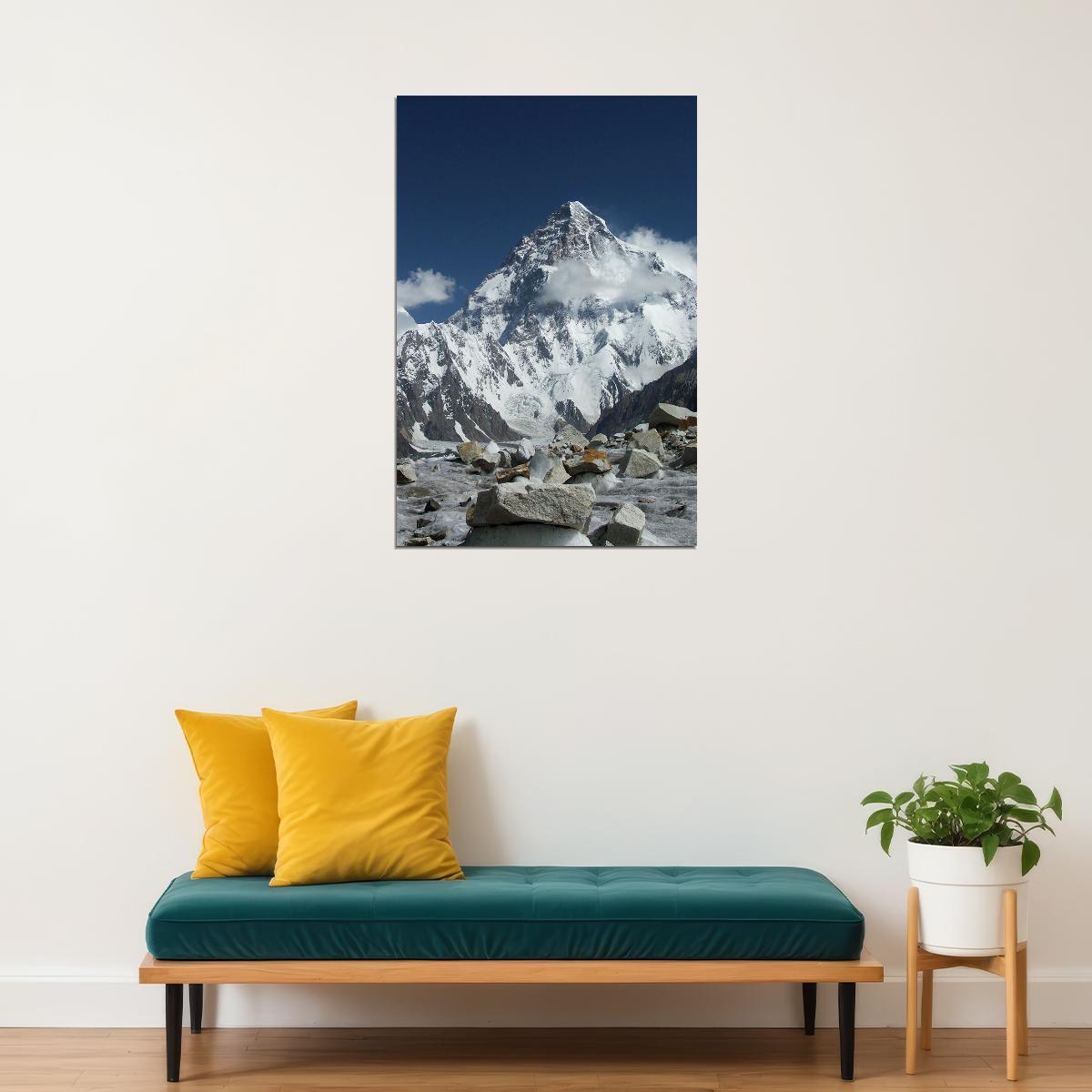 Mountaineering Sport K2 And Mountaineers At Concordia Poster Wall Art Print Home Wall Decor - xonomax