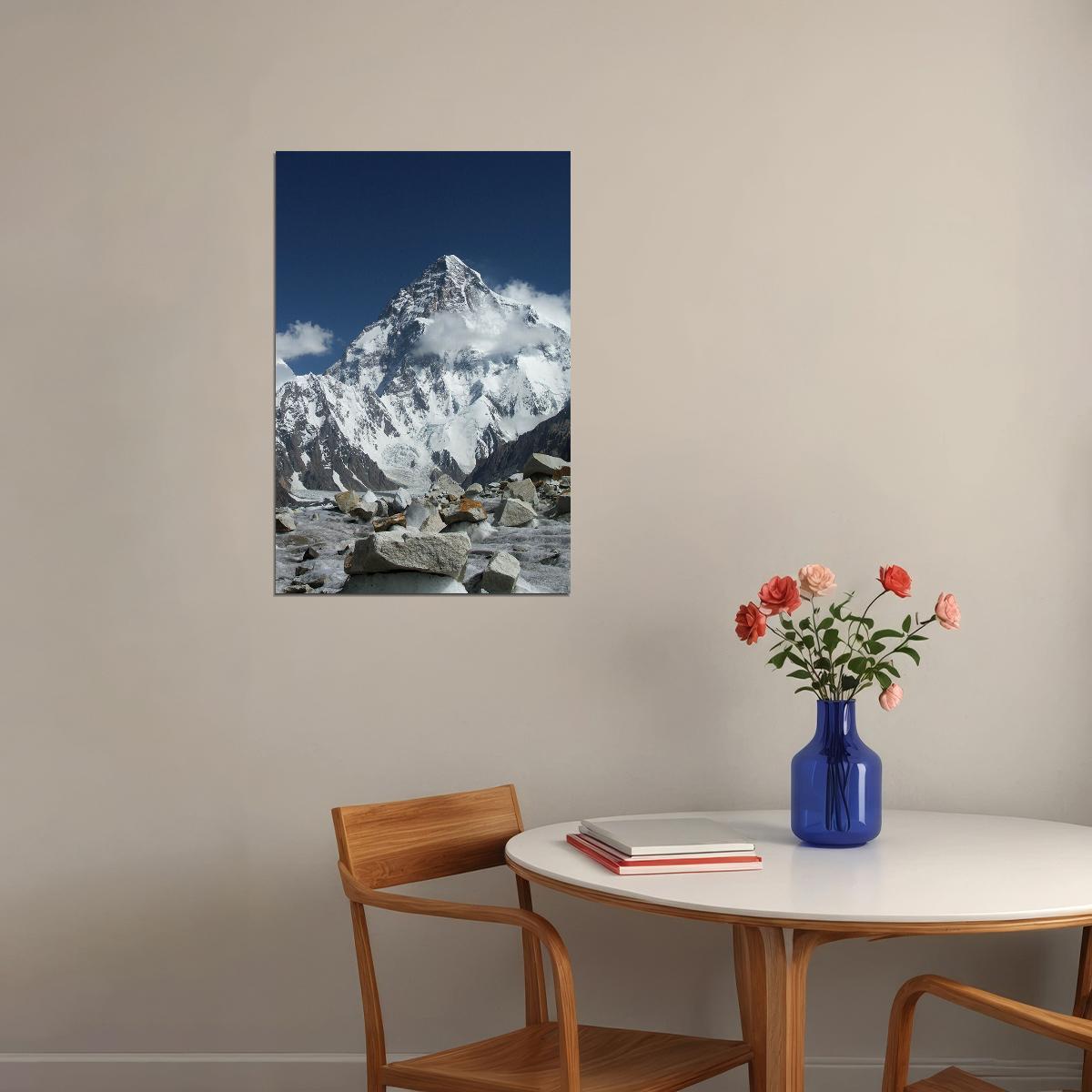 Mountaineering Sport K2 And Mountaineers At Concordia Poster Wall Art Print Home Wall Decor - xonomax