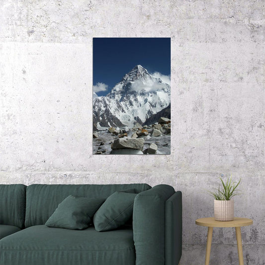 Mountaineering Sport K2 And Mountaineers At Concordia Poster Wall Art Print Home Wall Decor - xonomax