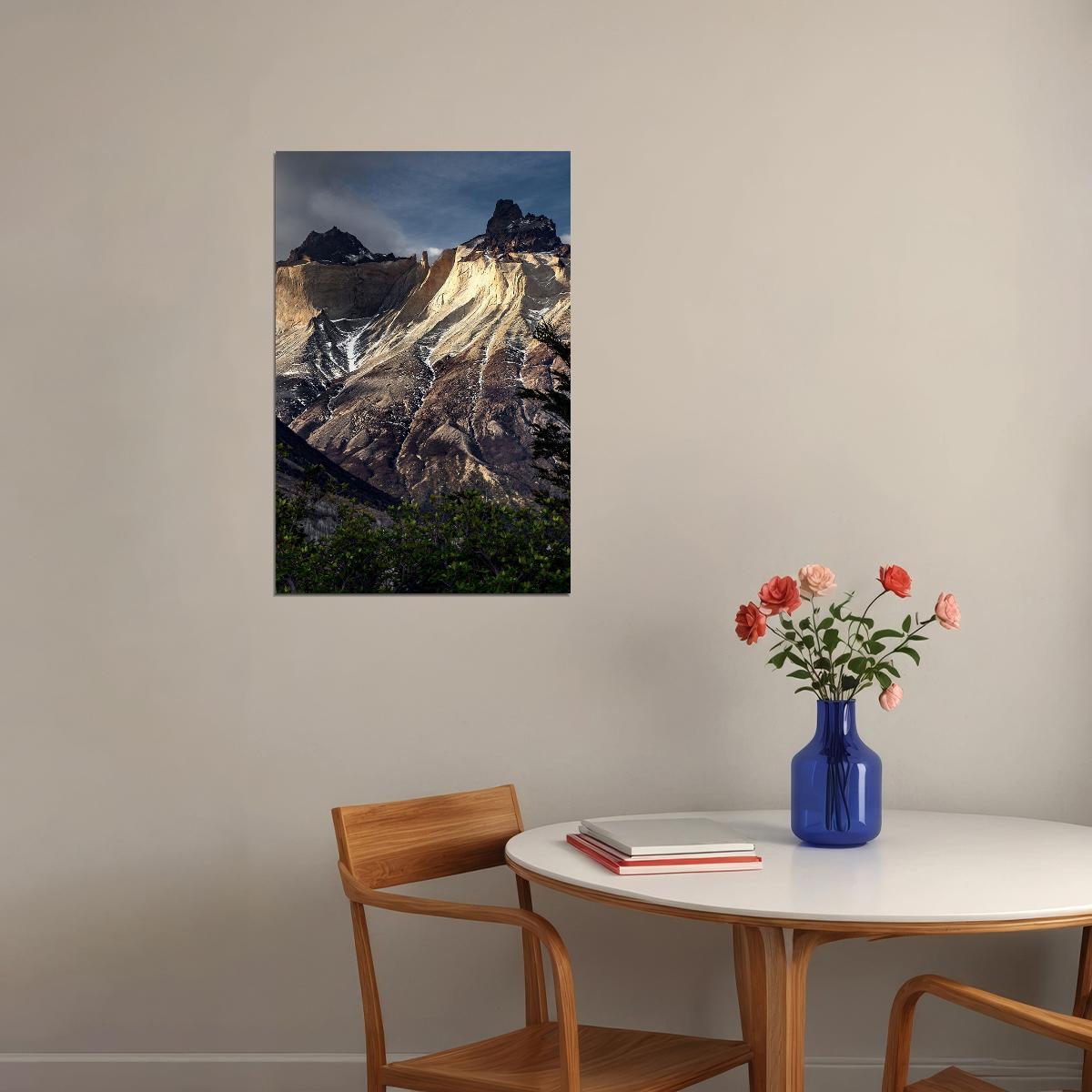 Mountains At Torres Del Paine National Park Photo Poster Wall Art Print Home Wall Decor - xonomax