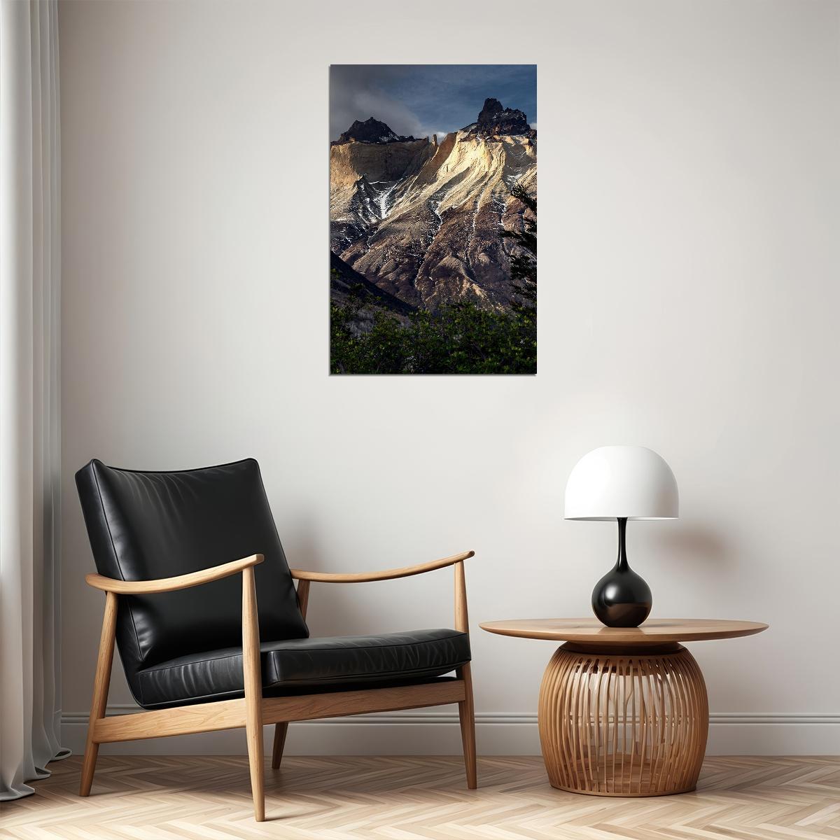 Mountains At Torres Del Paine National Park Photo Poster Wall Art Print Home Wall Decor - xonomax